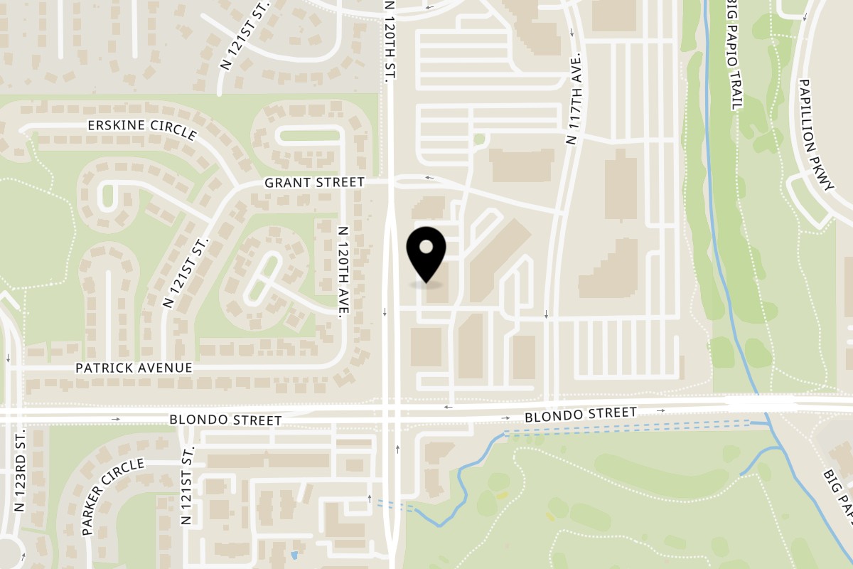 Map showing the location of Omaha Kebabs on 2101 N 120th St Suite C5 in Omaha